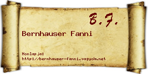 Bernhauser Fanni névjegykártya