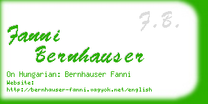 fanni bernhauser business card